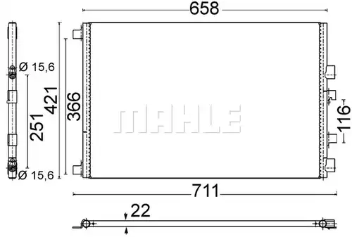 кондензатор, климатизация MAHLE AC 701 000S