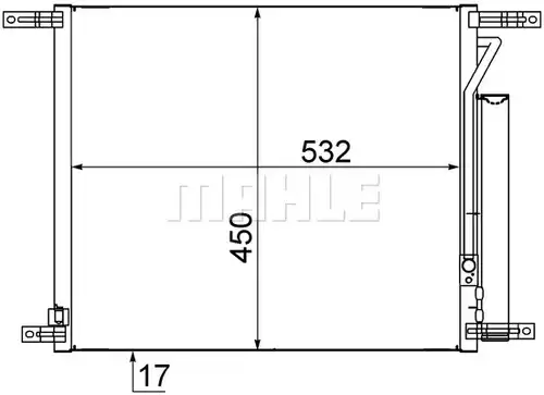 кондензатор, климатизация MAHLE AC 707 000S