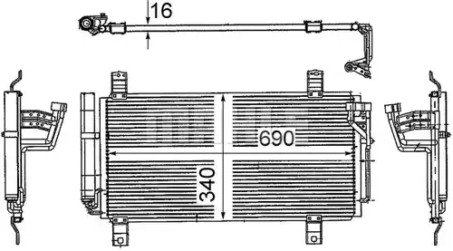 кондензатор, климатизация MAHLE AC 714 000S