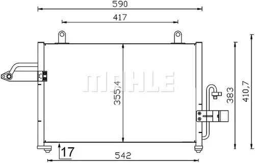 кондензатор, климатизация MAHLE AC 715 000S