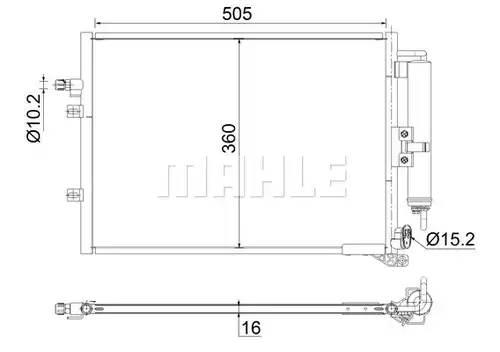 кондензатор, климатизация MAHLE AC 721 000S