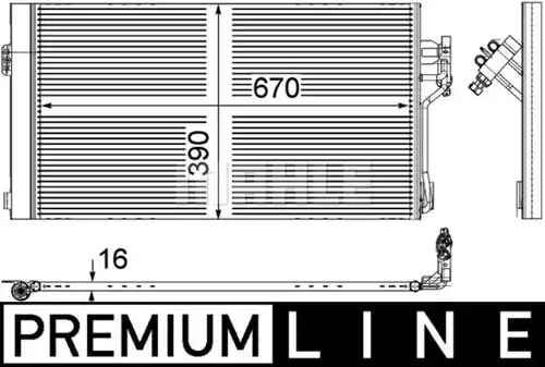 кондензатор, климатизация MAHLE AC 761 000P