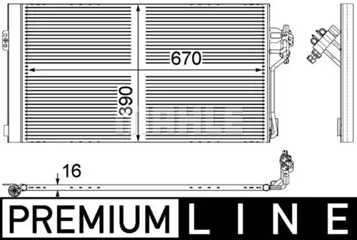 кондензатор, климатизация MAHLE AC 762 000P