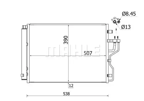 кондензатор, климатизация MAHLE AC 768 000S