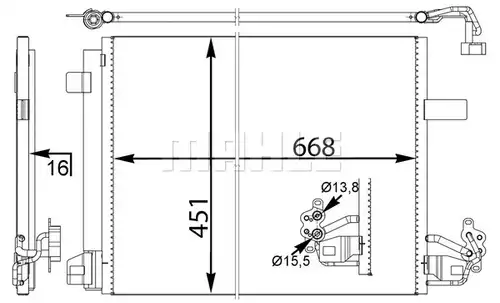 кондензатор, климатизация MAHLE AC 774 000S