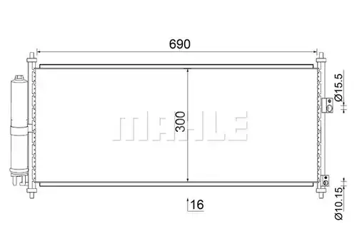 кондензатор, климатизация MAHLE AC 788 000S