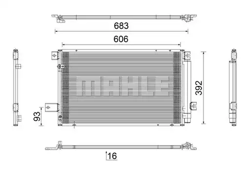 кондензатор, климатизация MAHLE AC 819 000S