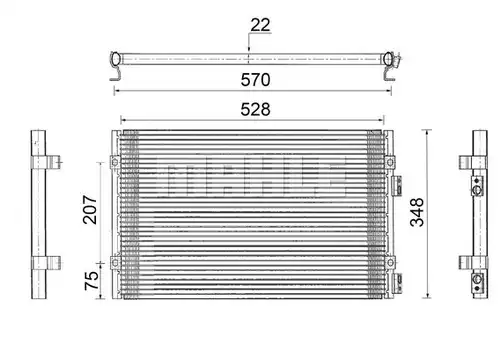 кондензатор, климатизация MAHLE AC 820 000S