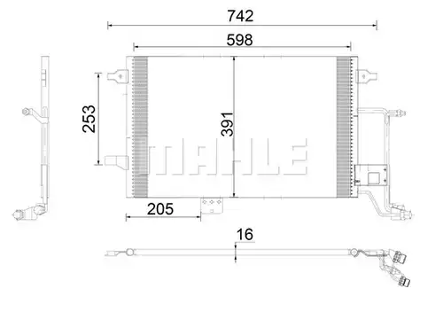 кондензатор, климатизация MAHLE AC 822 000S