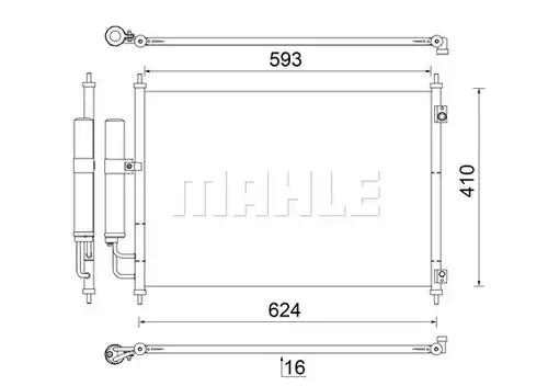 кондензатор, климатизация MAHLE AC 829 000S