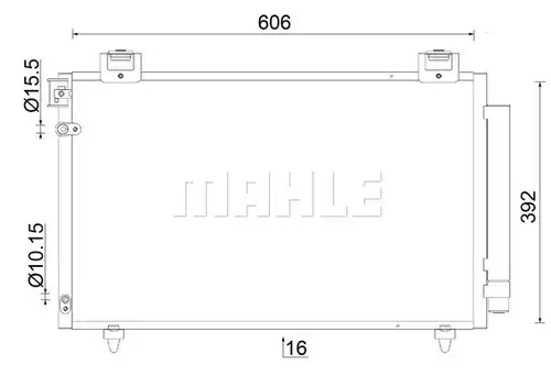 кондензатор, климатизация MAHLE AC 831 000S
