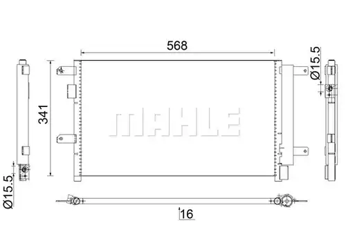 кондензатор, климатизация MAHLE AC 857 000S
