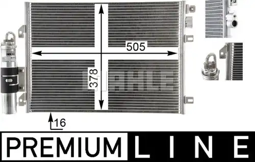 кондензатор, климатизация MAHLE AC 860 000P
