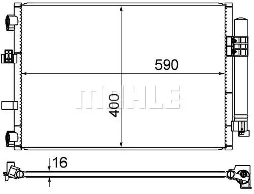 кондензатор, климатизация MAHLE AC 861 000S