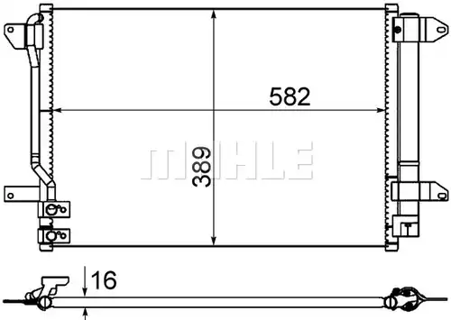 кондензатор, климатизация MAHLE AC 864 000S