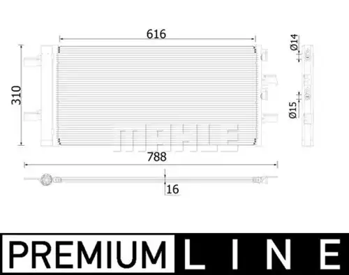 кондензатор, климатизация MAHLE AC 891 000P