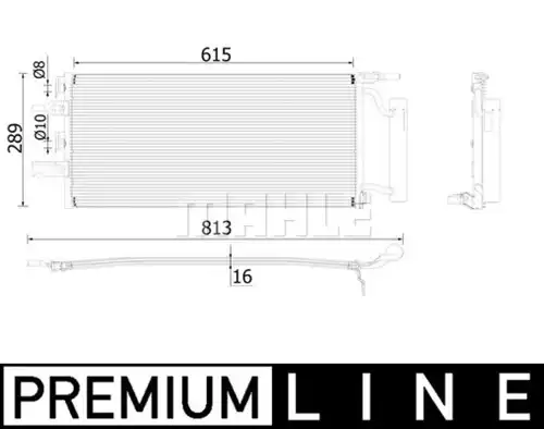 кондензатор, климатизация MAHLE AC 893 000P