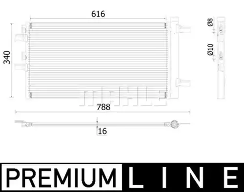 кондензатор, климатизация MAHLE AC 895 000P