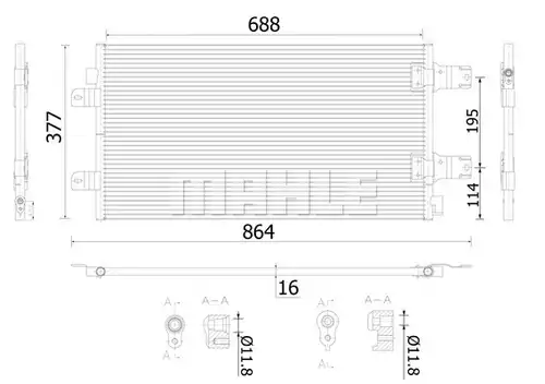 кондензатор, климатизация MAHLE AC 906 000S