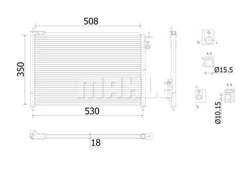 кондензатор, климатизация MAHLE AC 910 000S