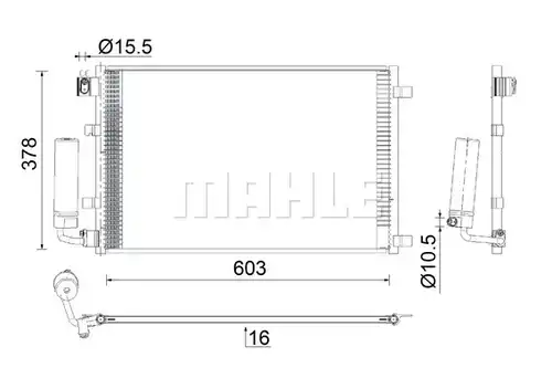кондензатор, климатизация MAHLE AC 923 000S
