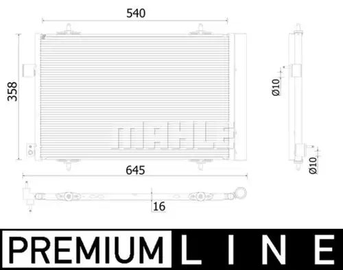 кондензатор, климатизация MAHLE AC 938 000P
