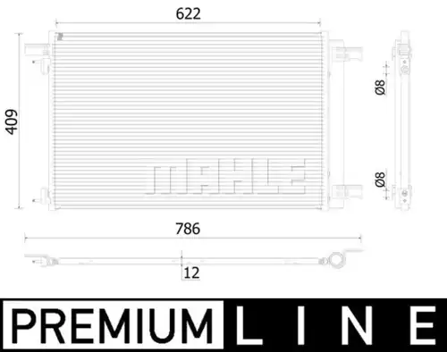 кондензатор, климатизация MAHLE AC 939 000P