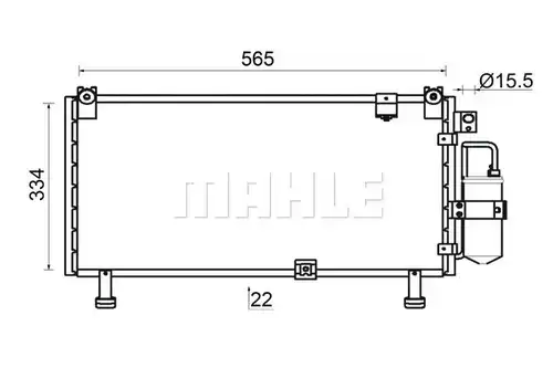 кондензатор, климатизация MAHLE AC 946 000S