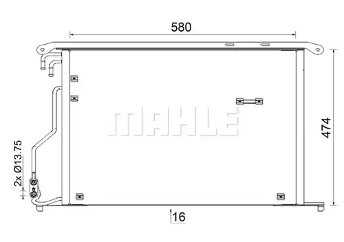 кондензатор, климатизация MAHLE AC 947 000S