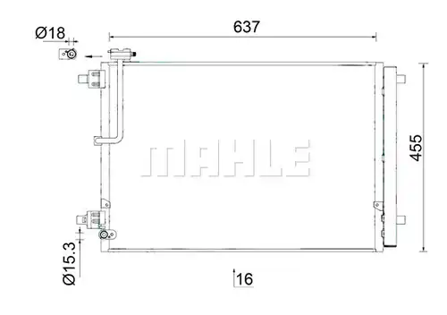 кондензатор, климатизация MAHLE AC 949 000S