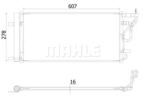 кондензатор, климатизация MAHLE AC 956 000S