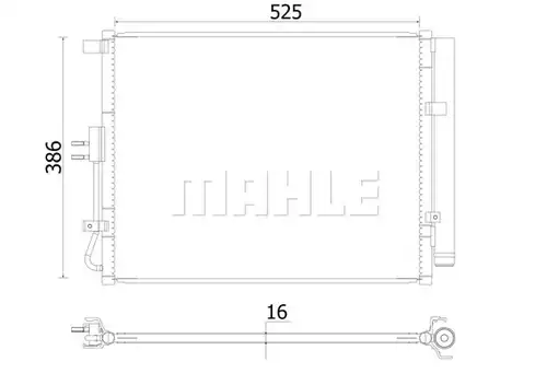 кондензатор, климатизация MAHLE AC 957 000S