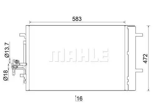 кондензатор, климатизация MAHLE AC 959 000S