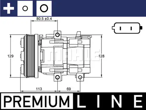 компресор за климатик MAHLE ACP 101 000P