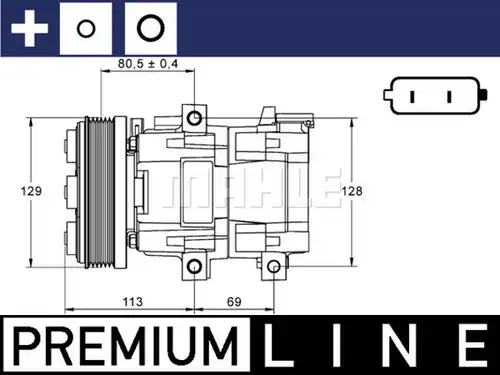компресор за климатик MAHLE ACP 88 000P