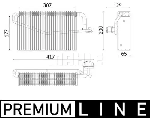 изпарител, климатична система MAHLE AE 163 000P