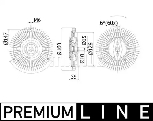 съединител, вентилатор на радиатора MAHLE CFC 66 001P
