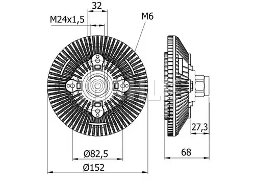 съединител, вентилатор на радиатора MAHLE CFC 77 000S