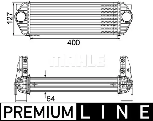 интеркулер (охладител за въздуха на турбината) MAHLE CI 168 000P