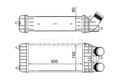 интеркулер (охладител за въздуха на турбината) MAHLE CI 210 000S