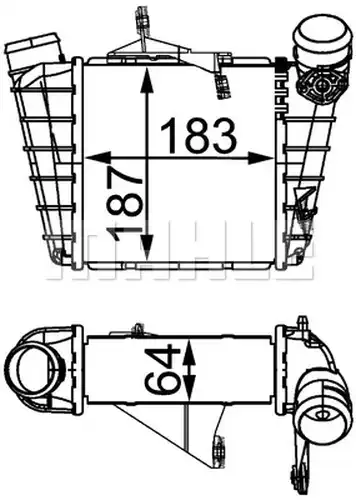 интеркулер (охладител за въздуха на турбината) MAHLE CI 298 000S