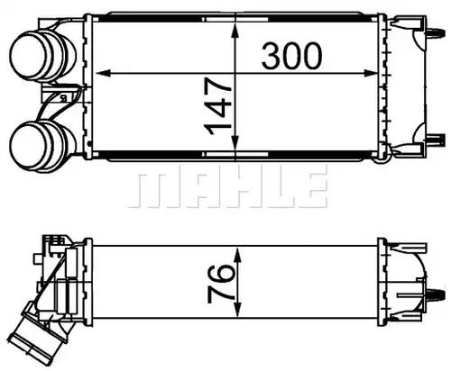 интеркулер (охладител за въздуха на турбината) MAHLE CI 367 000S