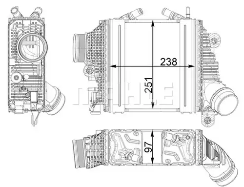 интеркулер (охладител за въздуха на турбината) MAHLE CI 411 000P