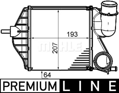 интеркулер (охладител за въздуха на турбината) MAHLE CI 459 000P
