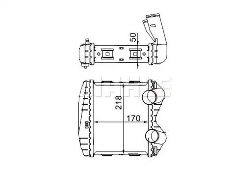 интеркулер (охладител за въздуха на турбината) MAHLE CI 46 000S