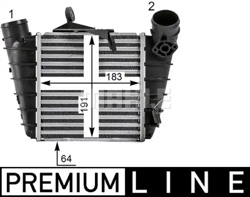 интеркулер (охладител за въздуха на турбината) MAHLE CI 530 000P