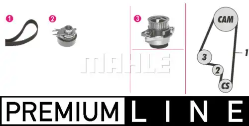 водна помпа+ к-кт ангренажен ремък MAHLE CPK 10 000P