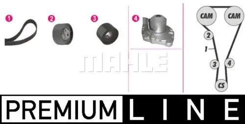 водна помпа+ к-кт ангренажен ремък MAHLE CPK 103 000P
