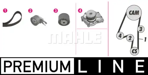 водна помпа+ к-кт ангренажен ремък MAHLE CPK 105 000P