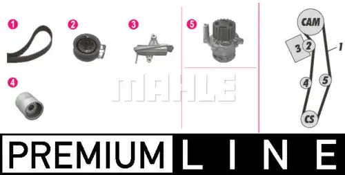 водна помпа+ к-кт ангренажен ремък MAHLE CPK 106 000P